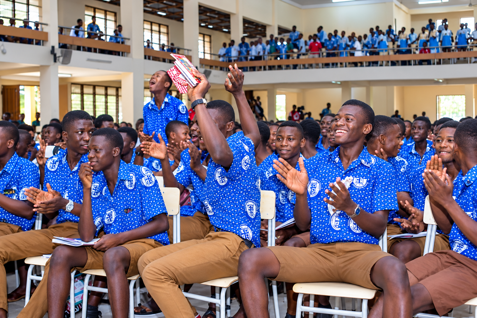 Techiman Senior High School students representing the school in an academic competition