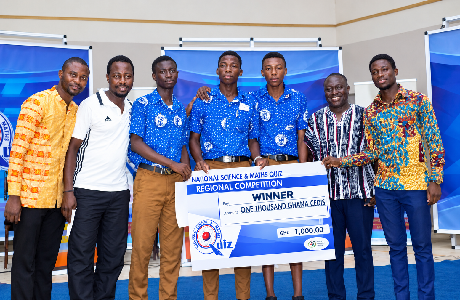 Techiman Senior High School students representing the school in an academic competition